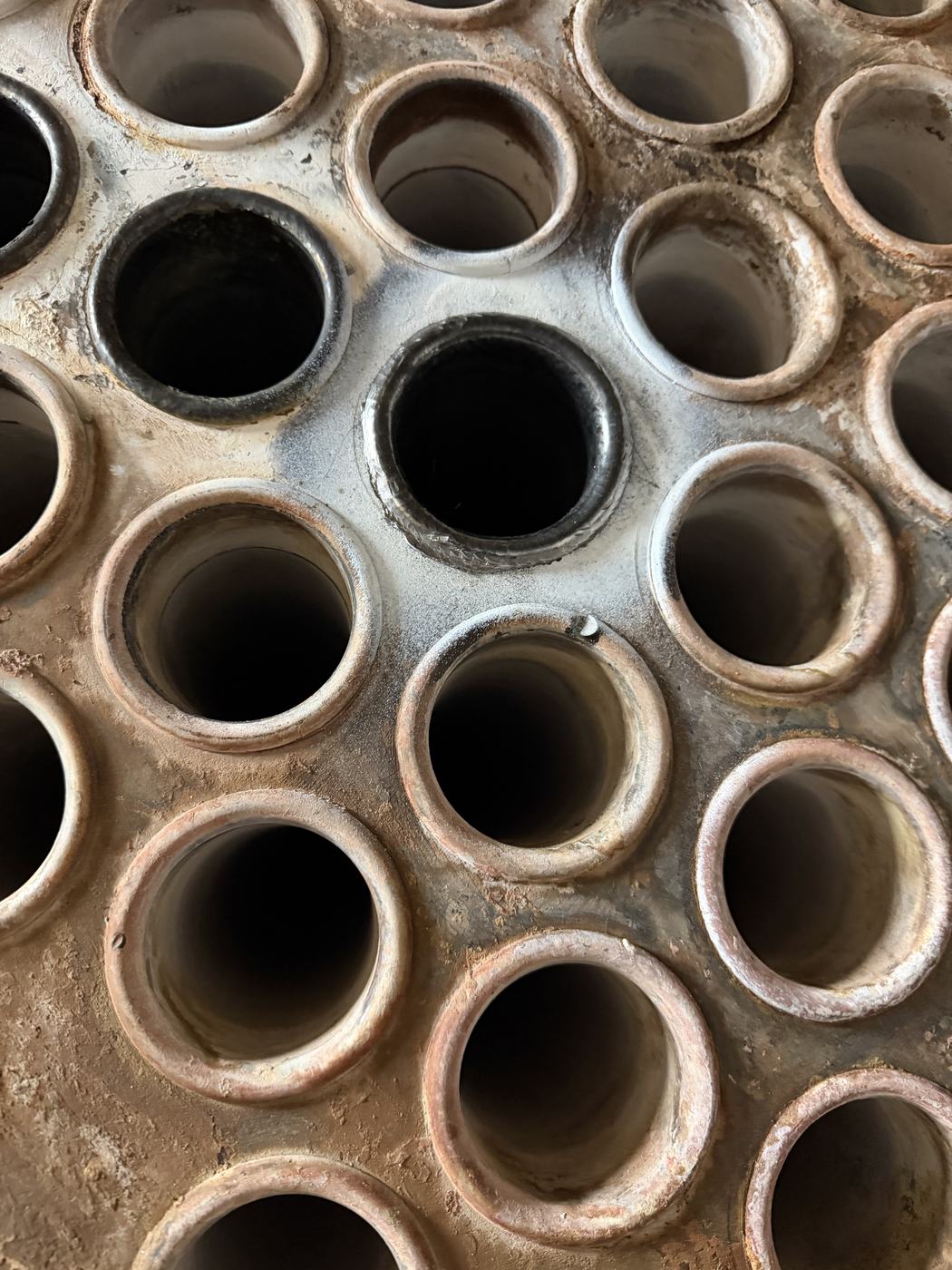 Fouled fire-tube boiler tubes with heavy scale